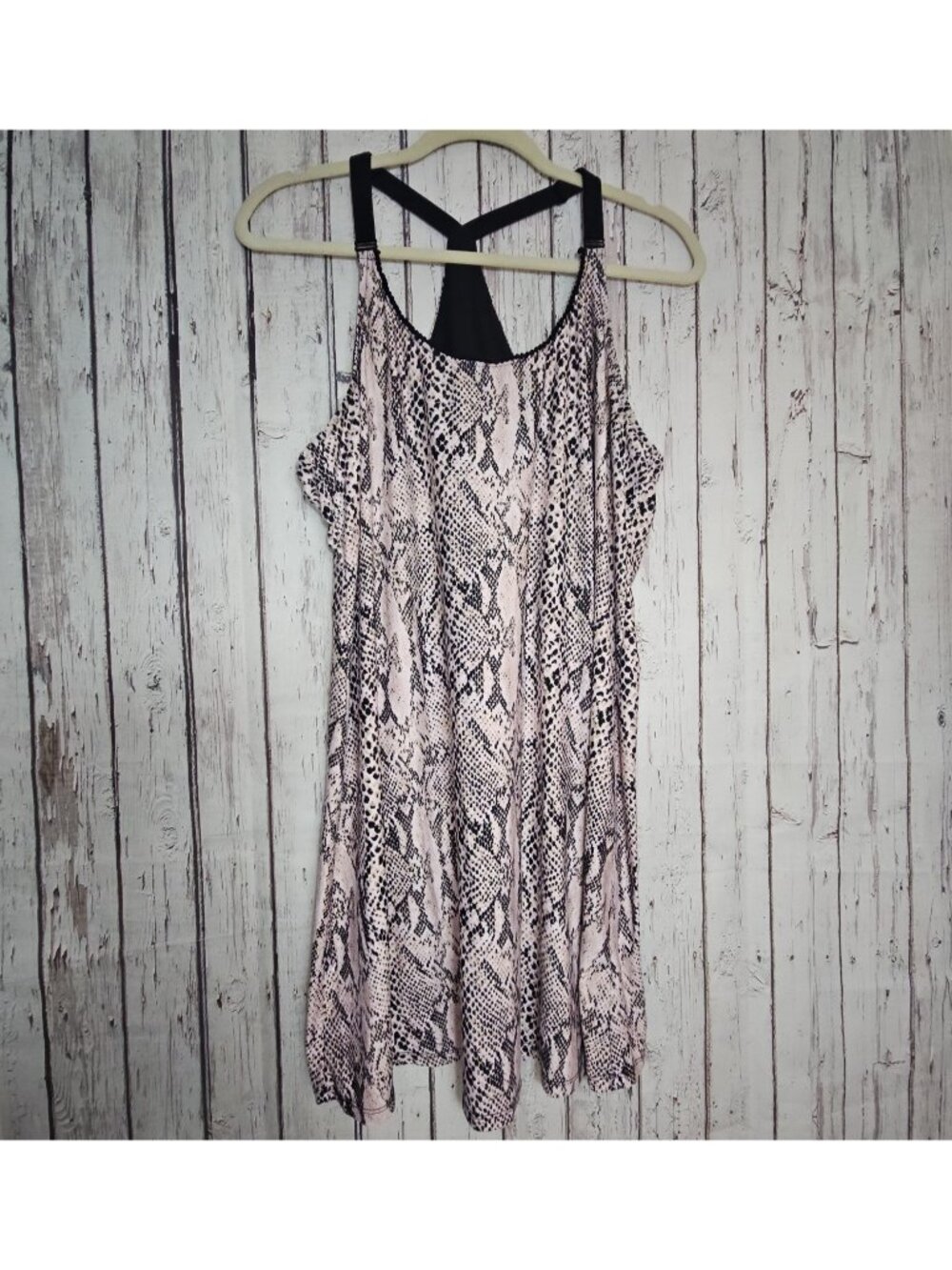 Pink Snake Print Womens Night Gown Chemise Adjustable Straps Secret Treasures XL